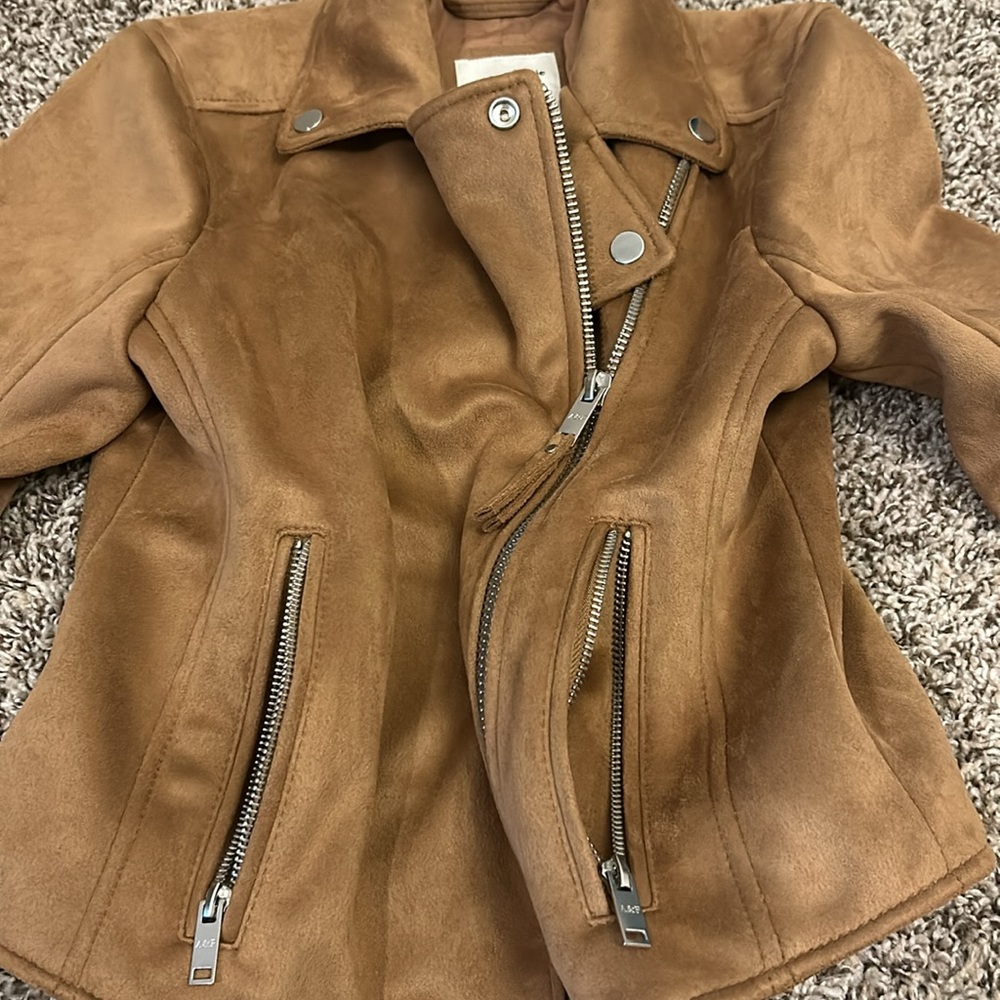 Abercrombie & Fitch Vegan Leather Suede Jacket Women’s Size Small - Picture 10 of 16